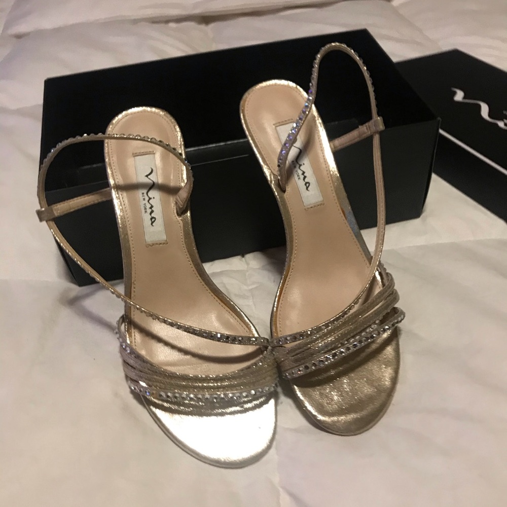 Evening shoes gold tone size 6.5